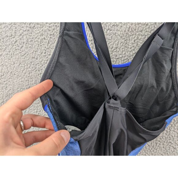 Phelps Training Women's One Piece Swimsuit Camilya Black Royal Blue sz 38 *NEW* - Picture 4 of 14
